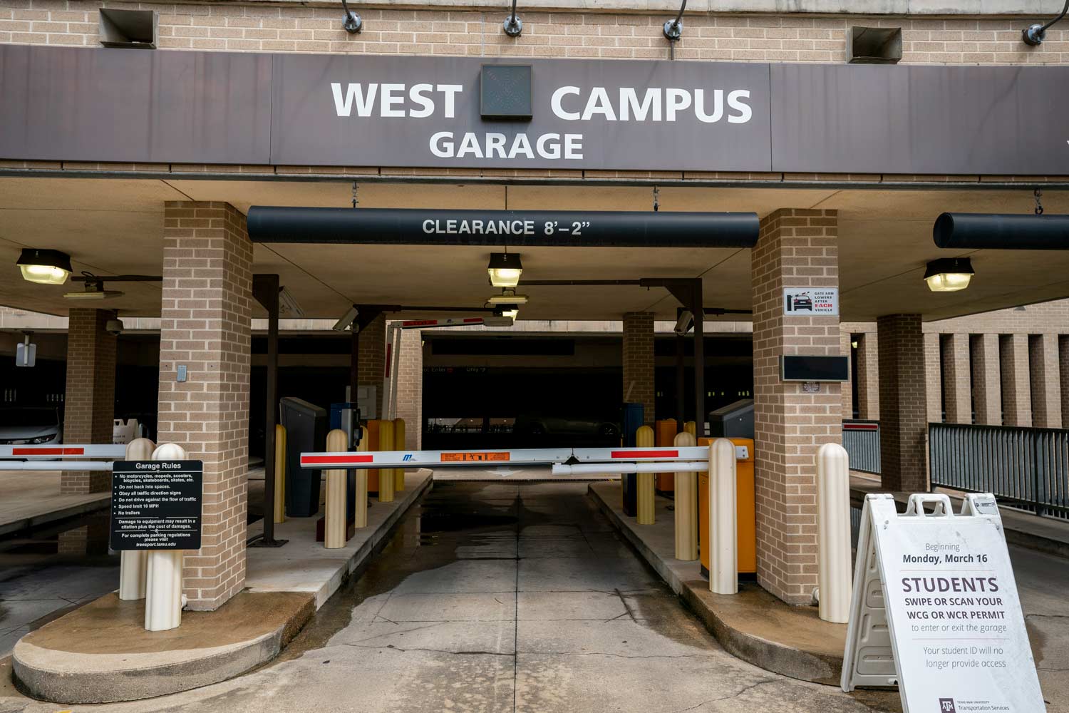 West Campus Garace entrance