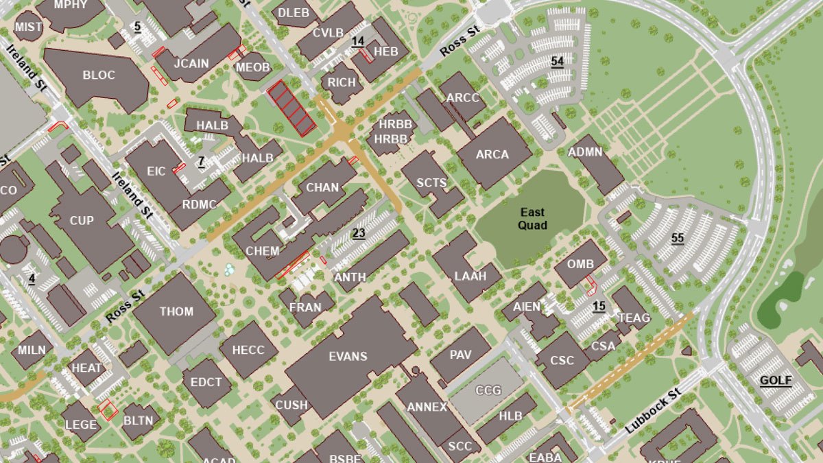 Preview of the Texas A&M campus map
