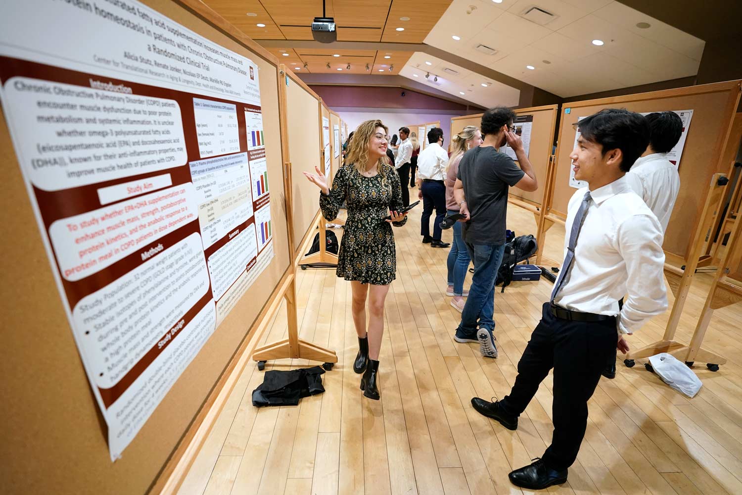 Texas A&M student presenting research during student research week