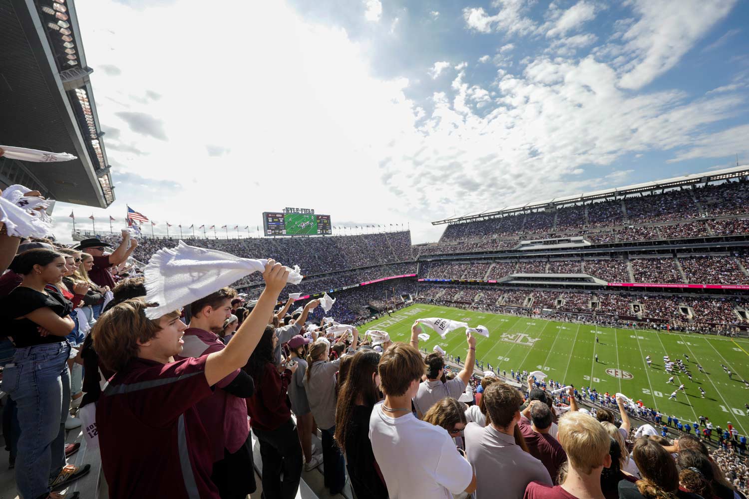 A view of Kyle Field from within the Aggie student section